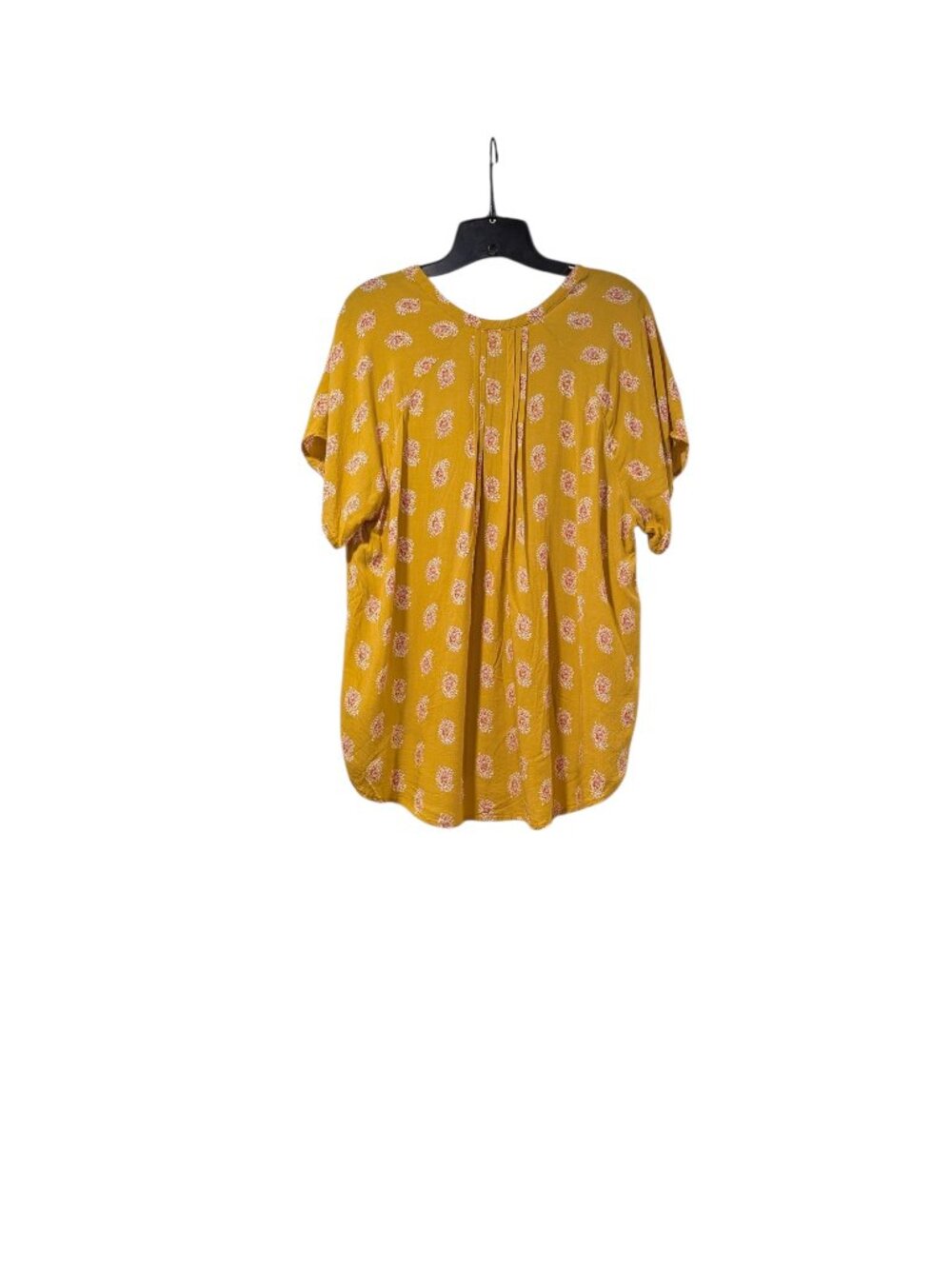 Old Navy Yellow Floral Relaxed Lightweight Portrait Neck Blouse Cottagecore XL